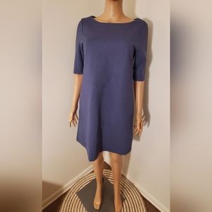 Adrienne Vittadini Mini Knit Dress With Pockets Blue Gray Size 8